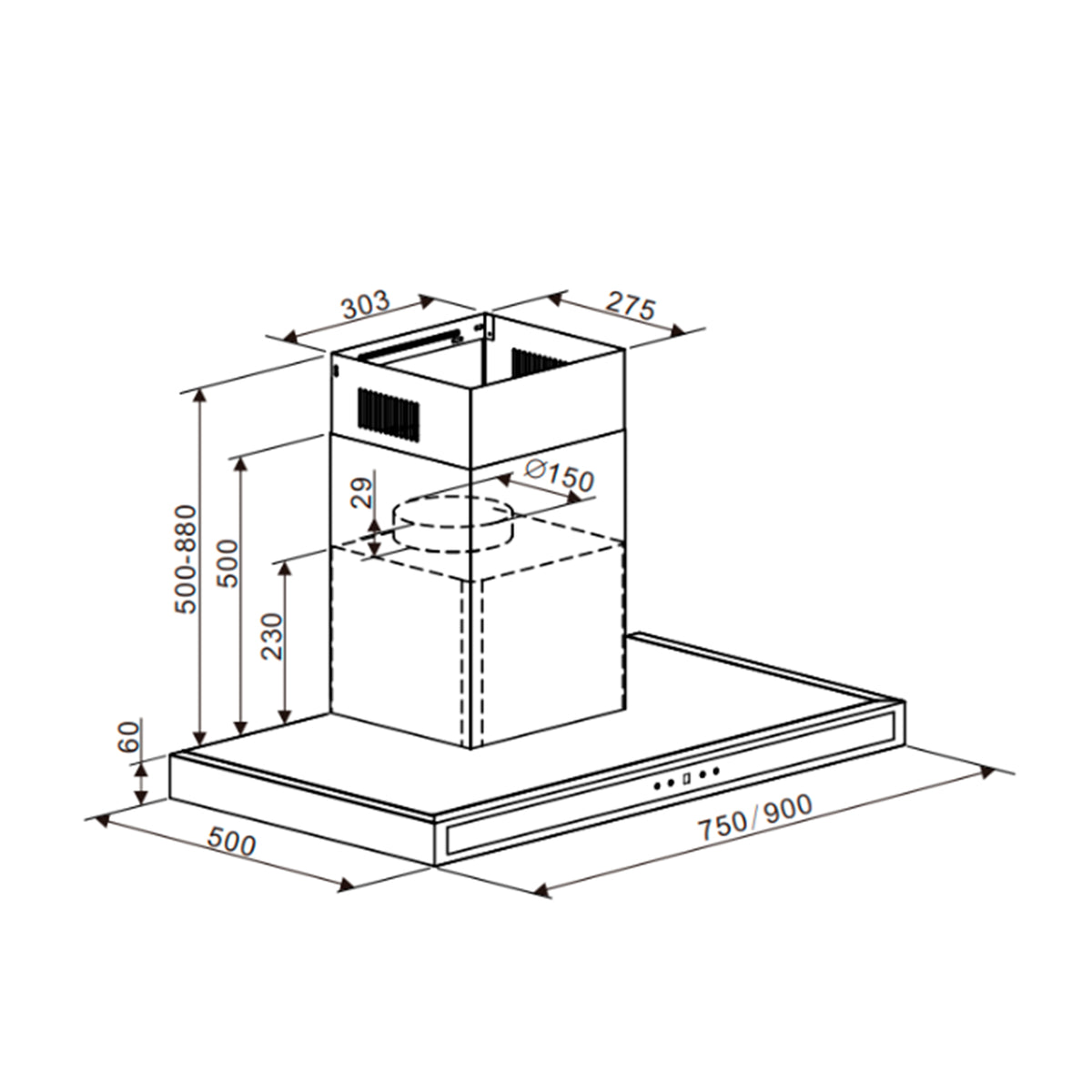 Extractor DRIJA QUADRATO 76 BLACK