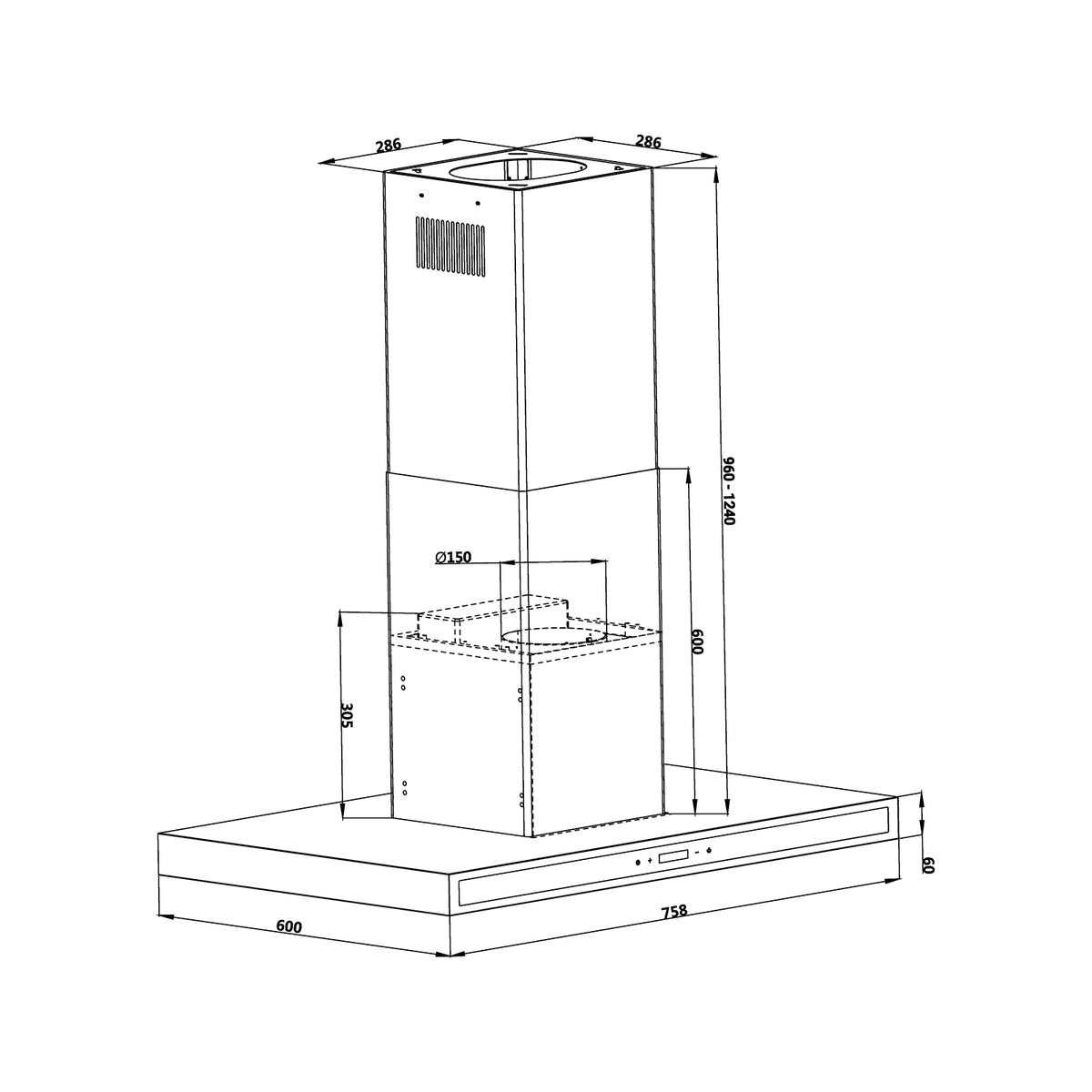 Extractor DRIJA QUADRATO ISLA 76 BLACK