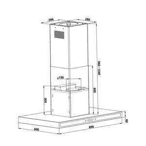 Extractor DRIJA QUADRATO ISLA 90 BLACK