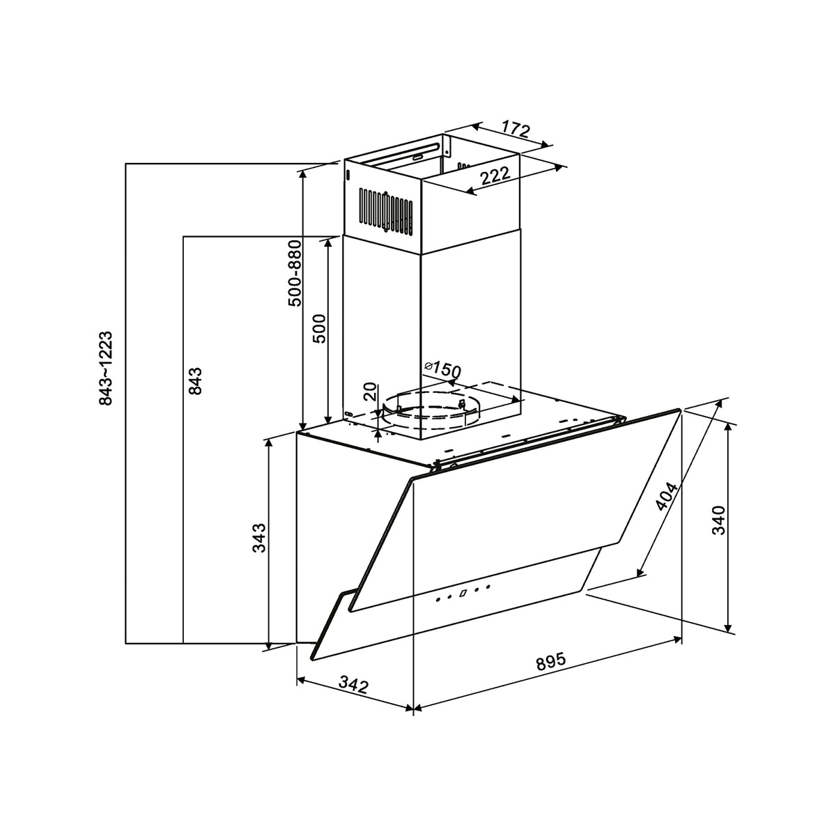 Extractor DRIJA RECTANGULO 90 BLACK