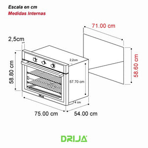 DRIJA Horno Empotrable ROMA 76